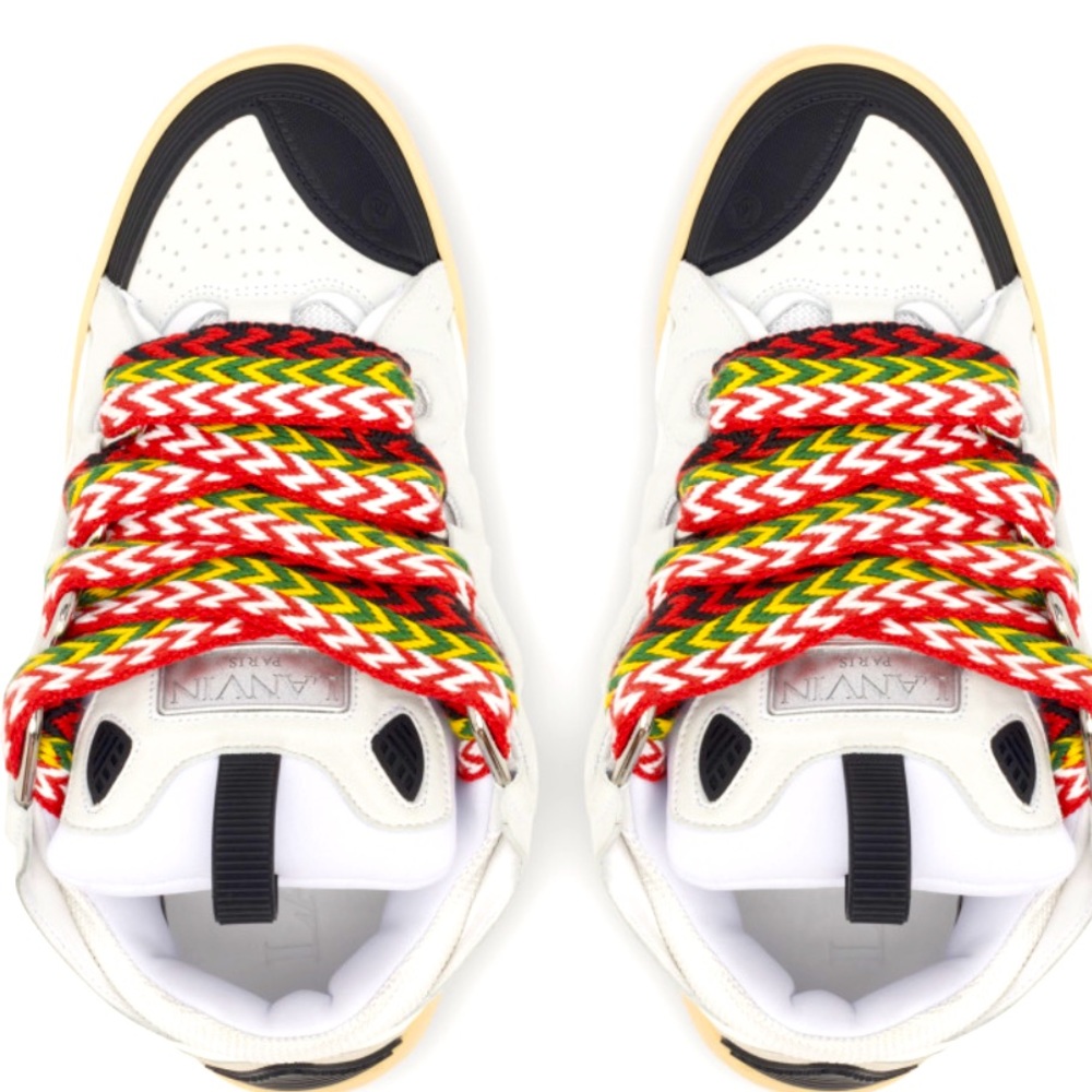 LANVIN•White Leather Curb 👟 EU 35